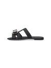Ferragamo Lilou Vara Plate Flat Slides In Black