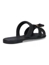 Ferragamo Leather Sandals Bow Detail Metallic Accent In Black