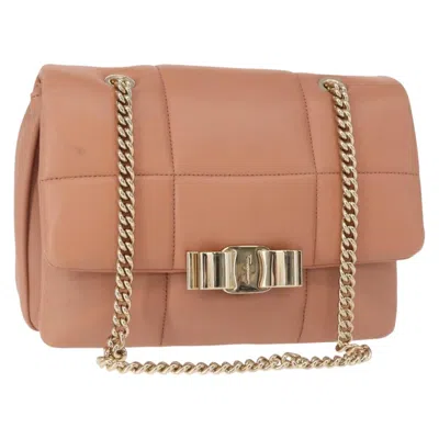 Pre-owned Ferragamo Vara Soft Flap Bag Quilted Leather Leather Shoulder Bag Bag () In Pink