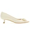 Ferragamo Zelma Court Shoes In Mascarpone