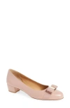 Ferragamo Logo Shoes With Low Heels In Rose