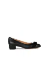 Ferragamo Vara Leather Bow Low Pumps In Animal Print
