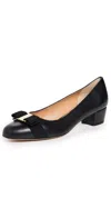 Ferragamo Vara Bow-embellished Patent-leather Pumps In Black
