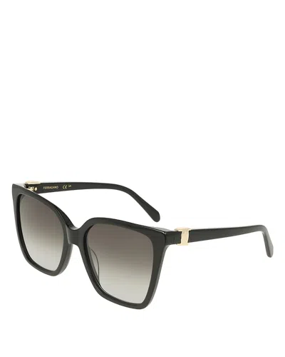Ferragamo Vara Square Sunglasses, 57mm In Black
