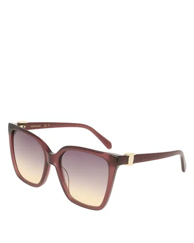 Ferragamo Vara Square Sunglasses, 57mm In Brown