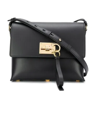 Ferragamo Vara Strap Satchel Bag In Black