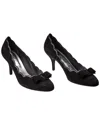 Ferragamo Vara Studded Suede Pump (authentic ) In Black