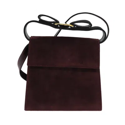 Pre-owned Ferragamo Vara Suede Handbag () In White