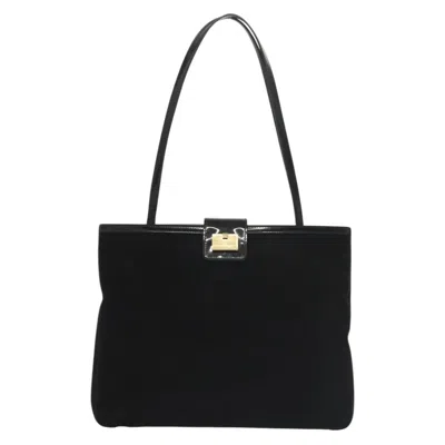 Pre-owned Ferragamo Vara Suede Shoulder Bag () In Black