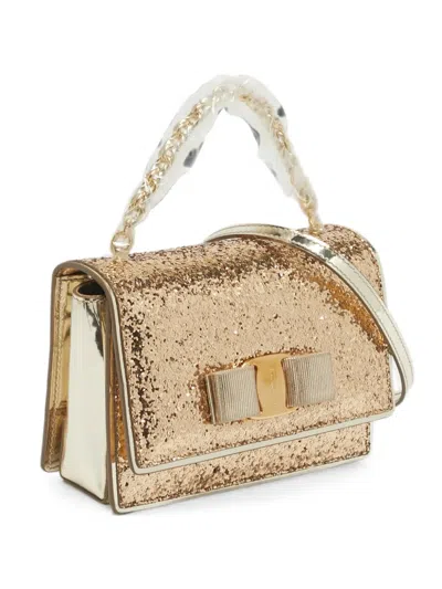 Pre-owned Ferragamo Vara Tote Bag In Gold