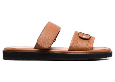 Pre-owned Ferragamo Vara Touchstrap Sandals (women's) Sneakers In Beige/brown