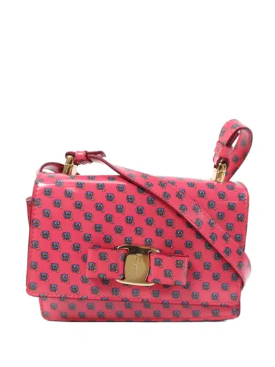 Pre-owned Ferragamo Vara Zoo Shoulder Bag In Pink