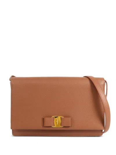 Pre-owned Ferragamo Vara-bow Shoulder Bag In Brown