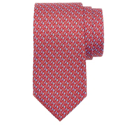 Ferragamo Varenne Equestrian Print Silk Tie In Blue