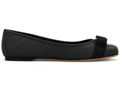 Pre-owned Ferragamo Varina Ballerina Flat (women's) Sneakers In Black