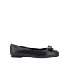 Ferragamo Vanna Vara Bow Ballet Flats In Calf Leather In Black
