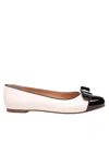 Ferragamo Black And Ballet Pink Two-tone Varina Ballet Flats In Black