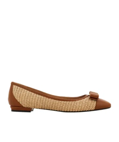 Ferragamo Varina Ballet Flat In Brown