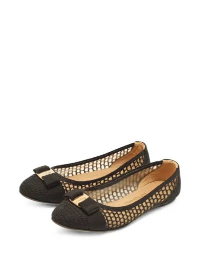 Pre-owned Ferragamo Varina Ballet Flats In Black