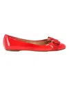 Ferragamo Varina Flat Ballerina Shoes In Red