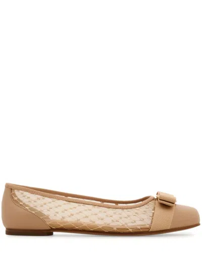 Ferragamo Varina Ballerinas In Nude
