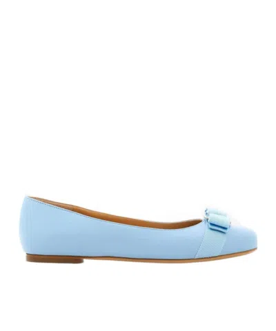 Ferragamo Woman Ballet Flats Light Blue Size 8 Lambskin