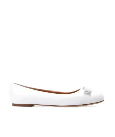 Ferragamo Varina Ballet Shoes In White