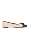 Ferragamo Black And Ballet Pink Two-tone Varina Ballet Flats