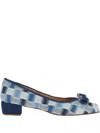 Ferragamo Varina Denim Pump Denim Intr Ls-intrecc In Blue