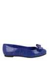 Ferragamo Varina Croc Ballet Flats In Blue