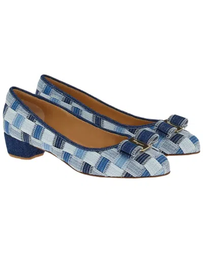 Ferragamo Varina Denim Pump In Blue