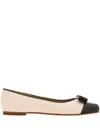 Ferragamo Black And Ballet Pink Two-tone Varina Ballet Flats