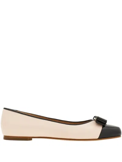Ferragamo Varina Leather Ballerina Shoes
