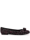 Ferragamo Varina Dot Suede Ballerina Flats In Purple