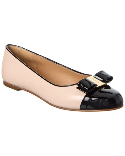 Ferragamo Varina Leather Ballet Flat In Pink