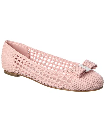 Ferragamo Varina Leather Ballet Flat In Pink