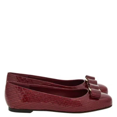 Ferragamo Varina Leather Ballet Flats In Blue
