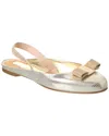 Ferragamo Woman Ballet Flats Platinum Size 9 Soft Leather In Gray