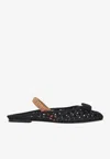 Ferragamo Varina Macramé Weave Slingback Flats In Black