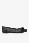 Ferragamo Varina Mesh Leather Ballet Flats