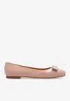 FERRAGAMO VARINA NAPPA LEATHER BALLET FLATS