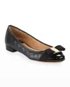 Ferragamo Ballet Flats Varina Patent Leather In Nero