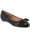 Ferragamo Ballet Flats Varina Patent Leather In Black