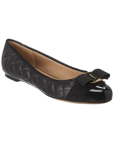 FERRAGAMO FERRAGAMO VARINA QUILTED LEATHER BALLET FLAT
