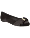 Ferragamo Vara Bowtie Ballet Flat Shoes In Black
