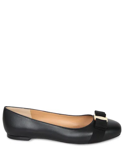 Ferragamo Varina Soft Ballerina In Black
