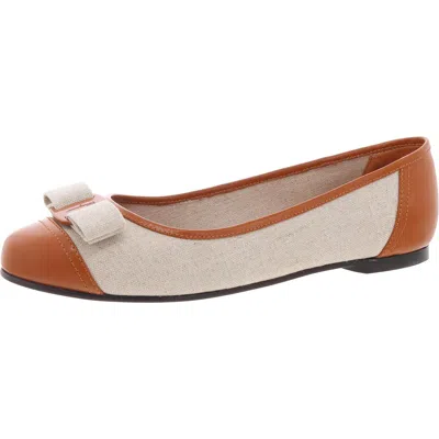 Ferragamo Varina Sun Womens Toe Cap Ballet Flats