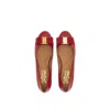 Ferragamo Varina Flat Ballerina Shoes In Red