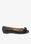 Ferragamo Ballet Flats Varina Patent Leather In Black