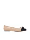 Ferragamo Varina Bow-embellished Quilted Smooth And Patent-leather Ballet Flats In Black